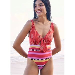 NWT Farm Rio |  Reversible Tiki Bananas Lucy One-Piece Swimsuit